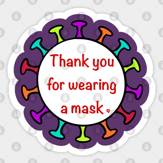 Thank you for wearing a mask Sticker by Spitfire